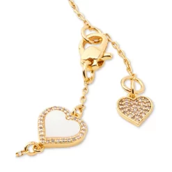 Best deal 👍 Kate Spade New York Gold-Tone Pavé & 👩 Mother-of-Pearl Heart Link Bracelet Clear/gold. 🔥 -Kate Spade Shop unnamed file 143