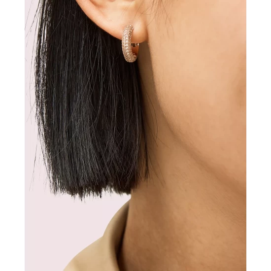 Coupon 🔥 Kate Spade New York Gold-Tone Small Pavé Huggie Hoop Earrings, 0.62 Clear/rose 🧨 5 Coupon 🔥 Kate Spade New York Gold-Tone Small Pavé Huggie Hoop Earrings, 0.62 Clear/rose 🧨 - Image 3