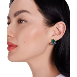 Deals 🎁 Kate Spade New York Gold-Tone Heart Stud Earrings Black 💯