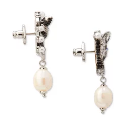 Best Pirce 👏 Kate Spade New York Silver-Tone Cultured Freshwater Pearl (3mm) & Mixed Stone Zebra Drop Earrings Black Multi. 💯 -Kate Spade Shop unnamed file 243