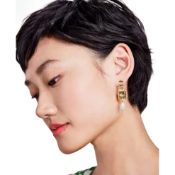 Cheap ❤️ Kate Spade New York Gold-Tone Padlock & Freshwater Pearl Drop Earrings Cream Multi 🔔 -Kate Spade Shop unnamed file 244