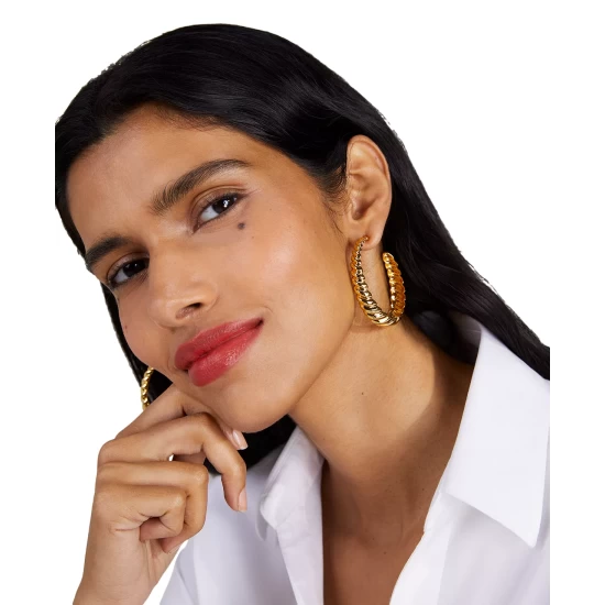 Cheap ๐งจ Kate Spade New York Kate Space New York Gold-Tone French Twist Hoop Earrings, 1.8 Gold. ๐ฅฐ 6 Cheap ๐งจ Kate Spade New York Kate Space New York Gold-Tone French Twist Hoop Earrings, 1.8 Gold. ๐ฅฐ - Image 4