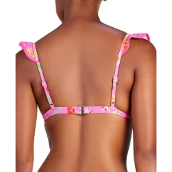 Budget 🔥 Kate Spade New York 👩 Women's Ruffled-V-Neck 👙 Bikini Top Pink Flash ❤️ -Kate Spade Shop unnamed file 379