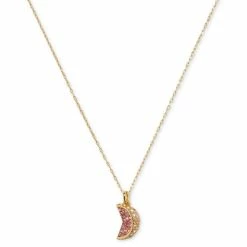 Wholesale ⭐ Kate Spade New York Gold-Tone Pavé Crystal Grapefruit Mini Pendant Necklace, 16 + 3 Extender Pink Multi 🛒