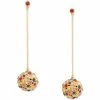 Buy 🔔 Kate Spade New York Gold-Tone Multicolor Pavé Sphere & Chain Linear Drop Earrings Red/multi ✔️ -Kate Spade Shop unnamed file 398