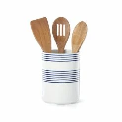 Best reviews of 🔔 Kate Spade New York Charlotte Street Utensil Crock With Servers White/blue 🧨