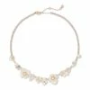 Best Sale 🎉 Kate Spade New York Gold-Tone Cubic Zirconia, Imitation Pearl & 👩 Mother-of-Pearl Flower Statement Necklace, 16 + 3 Extender White Multi 🧨 -Kate Spade Shop unnamed file 458