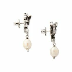Best Pirce 👏 Kate Spade New York Silver-Tone Cultured Freshwater Pearl (3mm) & Mixed Stone Zebra Drop Earrings Black Multi. 💯 -Kate Spade Shop unnamed file 462