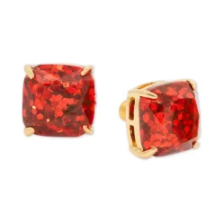 Discount 😍 Kate Spade New York Glitter Crystal Square Stud Earrings Black 🛒