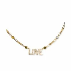 Buy 🛒 Kate Spade New York Gold-Tone Crystal Love Pendant Necklace, 16 + 3 Extender Multi 🔥