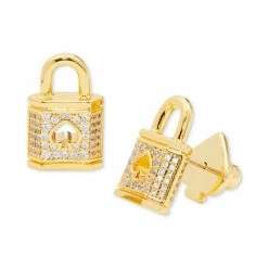 Budget 👏 Kate Spade New York Pavé Padlock Stud Earrings Rosegold 🎁