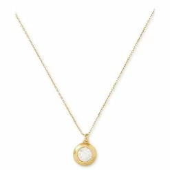 Promo π Kate Spade New York Gold-Tone Crystal Pendant Necklace, 16 + 3 Extender Clear Gold π§¨