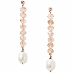 Best Pirce ❤️ Kate Spade New York Gold-Tone Crystal Bead & Freshwater Pearl Linear Drop Earrings Blush Mult 🎁