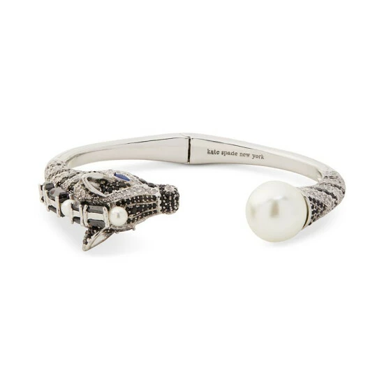 Budget 🧨 Kate Spade New York Silver-Tone Pavé & Imitation Pearl Zebra Cuff Bracelet Black Multi. 🌟 3 Budget 🧨 Kate Spade New York Silver-Tone Pavé & Imitation Pearl Zebra Cuff Bracelet Black Multi. 🌟