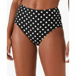 Cheapest 😍 Kate Spade New York 👩 Women's Polka-Dot High-Waist 👙 Bikini Bottoms Black 😍