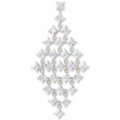 Deals 😉 Kate Spade New York Silver-Tone Square Cubic Zirconia Diamond-Shape Statement Earrings Clear/silver. 👍 -Kate Spade Shop unnamed file 561