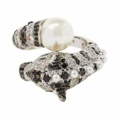 Promo β€οΈ Kate Spade New York Silver-Tone Earn Your Stripes Wrap Ring Black Mult π