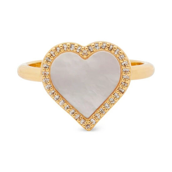 New ๐ฅฐ Kate Spade New York Gold-Tone ๐ฉ Mother-of-Pearl Heart Ring Clear/gold ๐งจ 3 New ๐ฅฐ Kate Spade New York Gold-Tone ๐ฉ Mother-of-Pearl Heart Ring Clear/gold ๐งจ