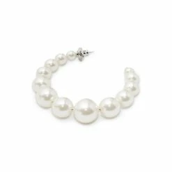 Flash Sale 🔥 Kate Spade New York Silver-Tone Imitation Pearl Hoop Earrings, 2.38 Cream/silv 🛒 -Kate Spade Shop unnamed file 574