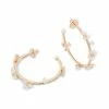 New 😉 Kate Spade New York Gold-Tone Medium Cubic Zirconia, Imitation Pearl & 👩 Mother-of-Pearl Flower Scatter C-Hoop Earrings. 1.87 White Multi ✔️ -Kate Spade Shop unnamed file 603