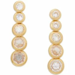 Wholesale 😉 Kate Spade New York Gold-Tone Crystal Bezel Linear Earrings Clear/gold. ✔️