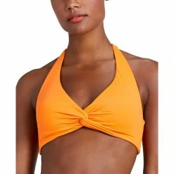 Hot Sale 💯 Kate Spade New York 👩 Women's Knotted Halter 👙 Bikini Top Orange Soda ❤️