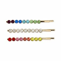 Cheapest 🧨 Kate Spade New York 3-Pc. Gold-Tone Rainbow Crystal Bobby Pin Set Multi ⭐