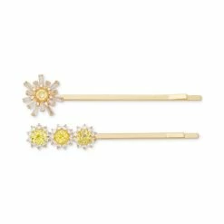 Buy ⭐ Kate Spade New York Gold-Tone 2-Pc. Set Cubic Zirconia Bobby Pins Yellow Multi 🥰
