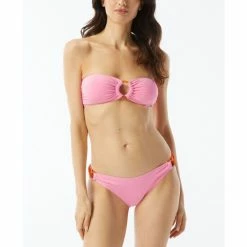 Promo 🔔 Kate Spade New York 👩 Women's Ring Bandeau 👙 Bikini Top & Ring 👙 Bikini Bottoms Soft Pink 💯